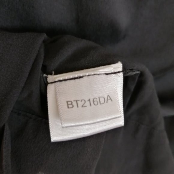 BCBGMaxAzria Black Flowy Neck Silk Blouse - Picture 11 of 13